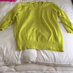 Jcrew sweater in neon green.